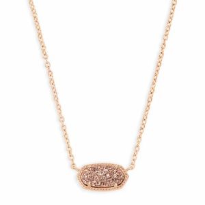 KENDRA SCOTT ROSE GOLD DRUSY NECKLACE